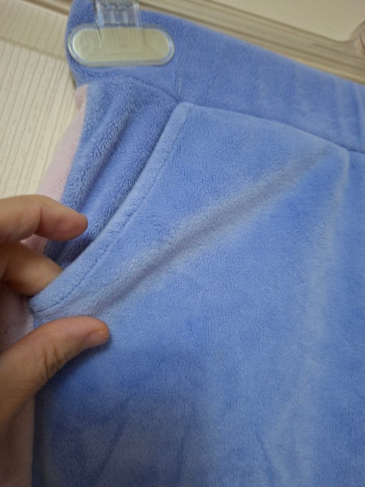 Blok Renkli Kız Çocuk Kadife Eşofman Altı - Görsel 3