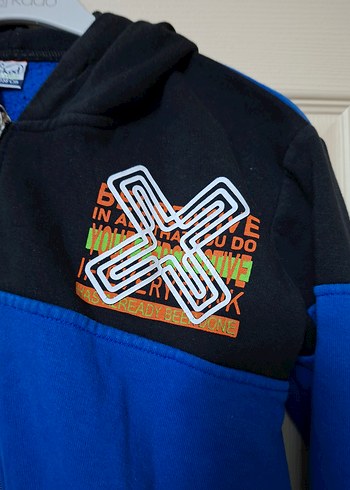 Kışlık Kapüşonlu Erkek Çocuk Sweatshirt Hırka - Görsel 2