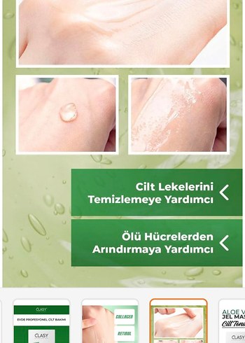 Clasy Aloe Vera Jel Maske - Cilt Bakımı - Görsel 7