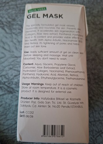 Clasy Aloe Vera Jel Maske - Cilt Bakımı - Görsel 12