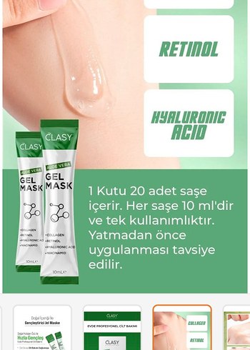 Clasy Aloe Vera Jel Maske - Cilt Bakımı - Görsel 6