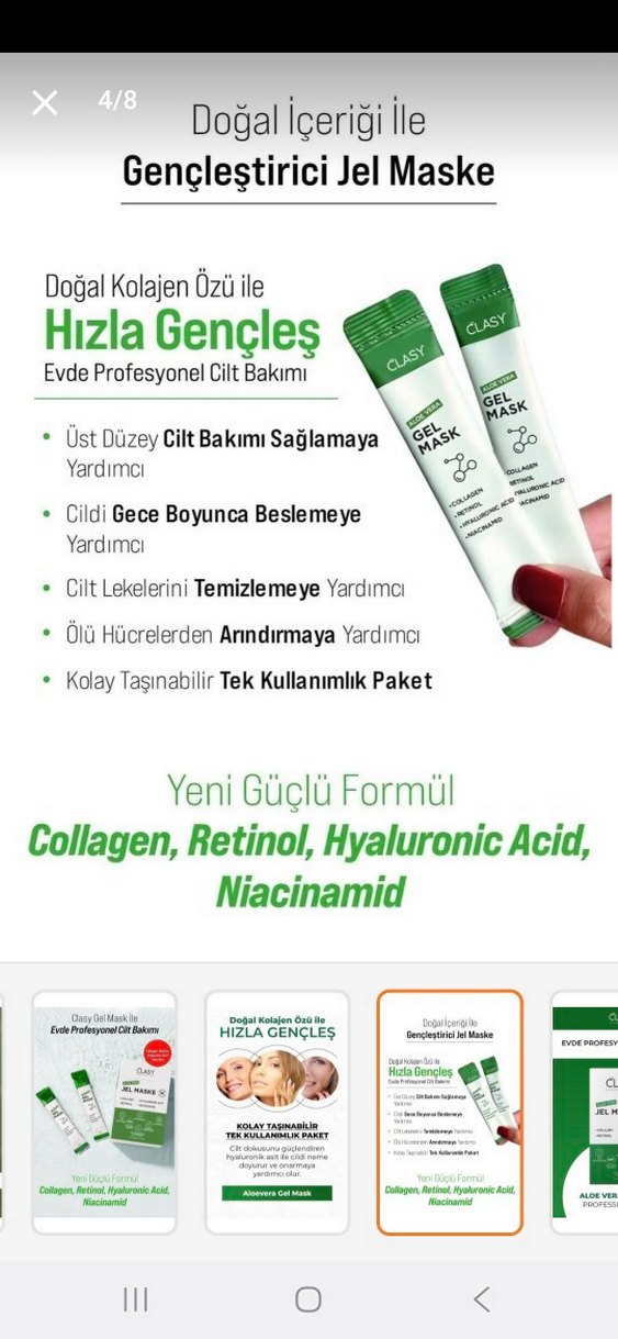 Clasy Aloe Vera Jel Maske - Cilt Bakımı - Görsel 4
