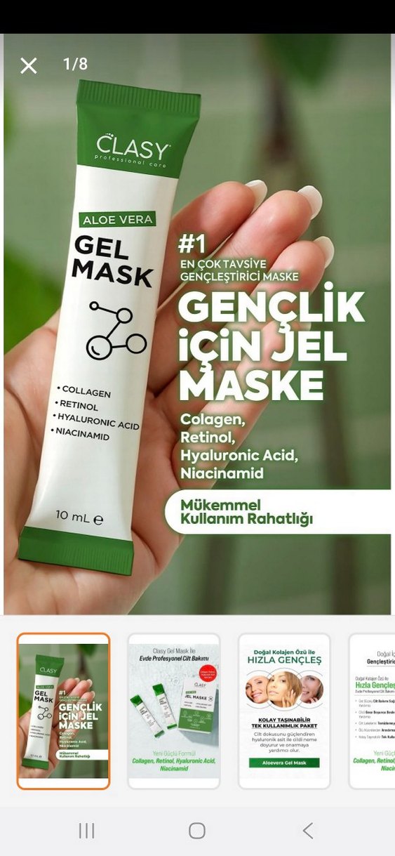 Clasy Aloe Vera Jel Maske - Cilt Bakımı - Görsel 2