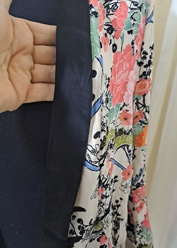 Çiçek Desenli Bohem Mini Kimono - Görsel 3