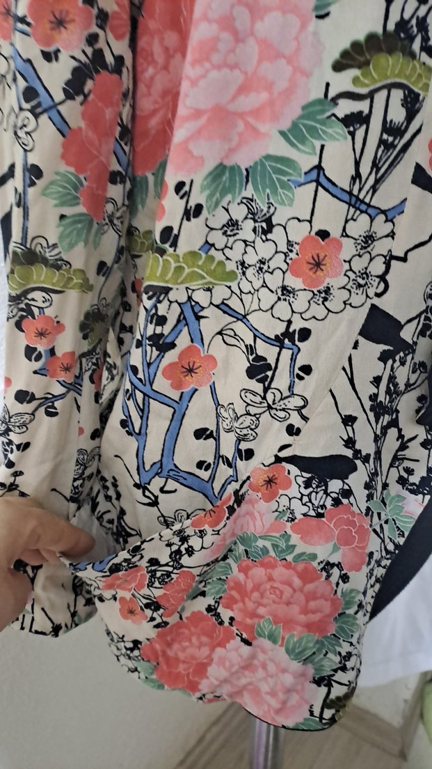 Çiçek Desenli Bohem Mini Kimono - Görsel 5