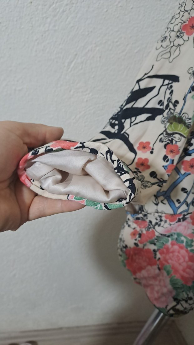 Çiçek Desenli Bohem Mini Kimono - Görsel 4