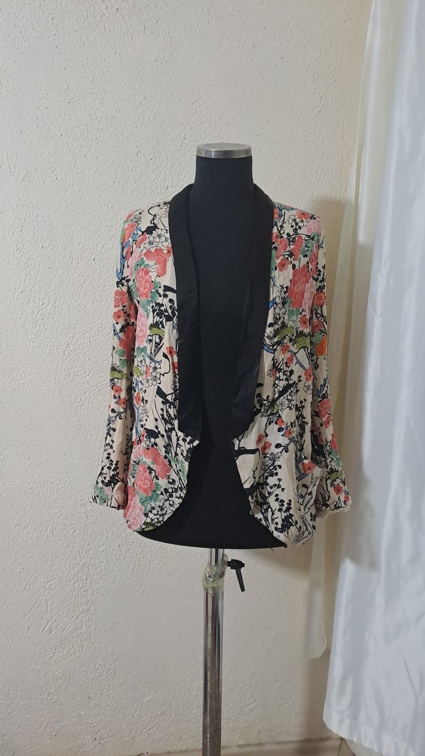 Çiçek Desenli Bohem Mini Kimono - Görsel 2