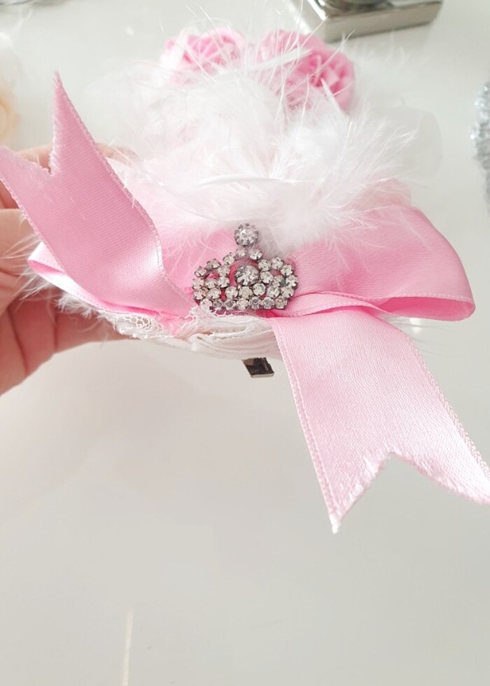 Tüylü klipsli toka 4 adet - Görsel 3