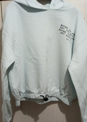 açık maviKapüşonlu Kadın Sweatshirt