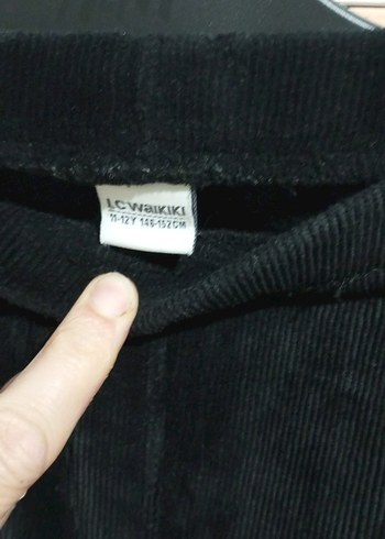 LC Waikiki Siyah kadife fitili kız çocuk tayt