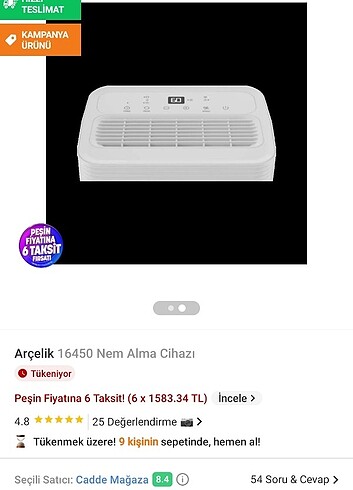 Arçelik Nem alma cihazı