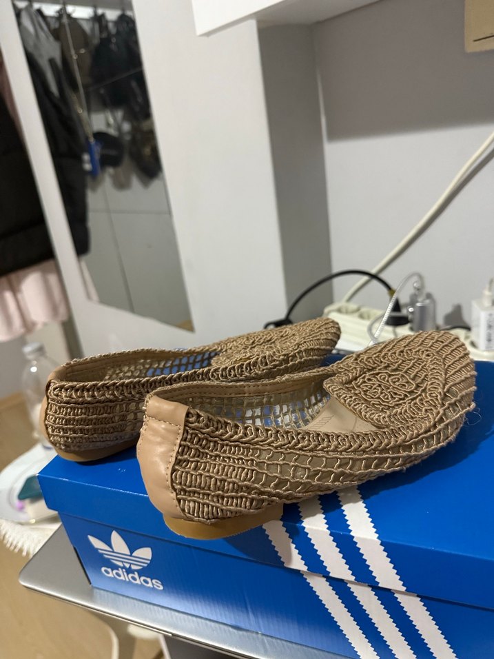 Bej Örgü Kadın Dolgu Topuklu Babet - Görsel 2