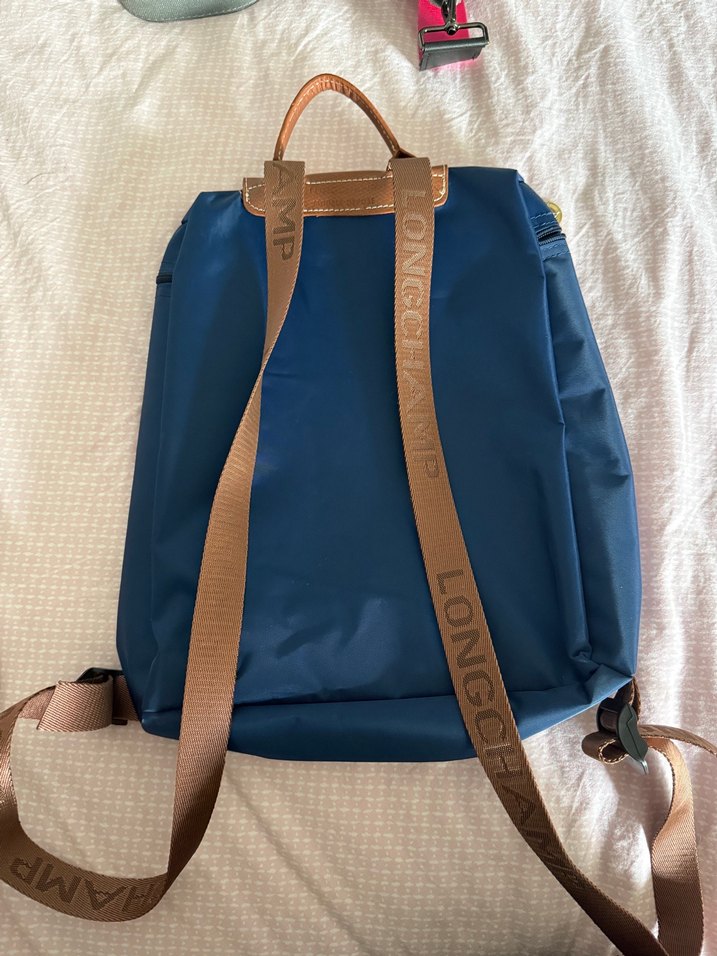 Mavi Deri Kadın Sırt Çantası - Görsel 5