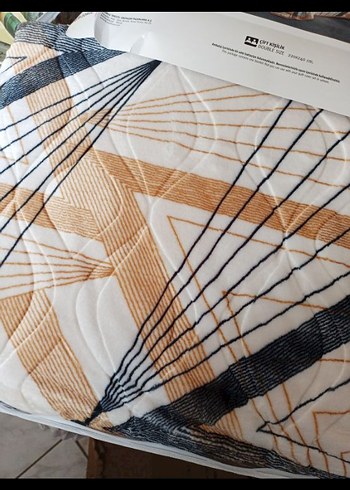 Kristal Prizma Desenli Kahverengi Çift Kişilik Battaniye - Görsel 3