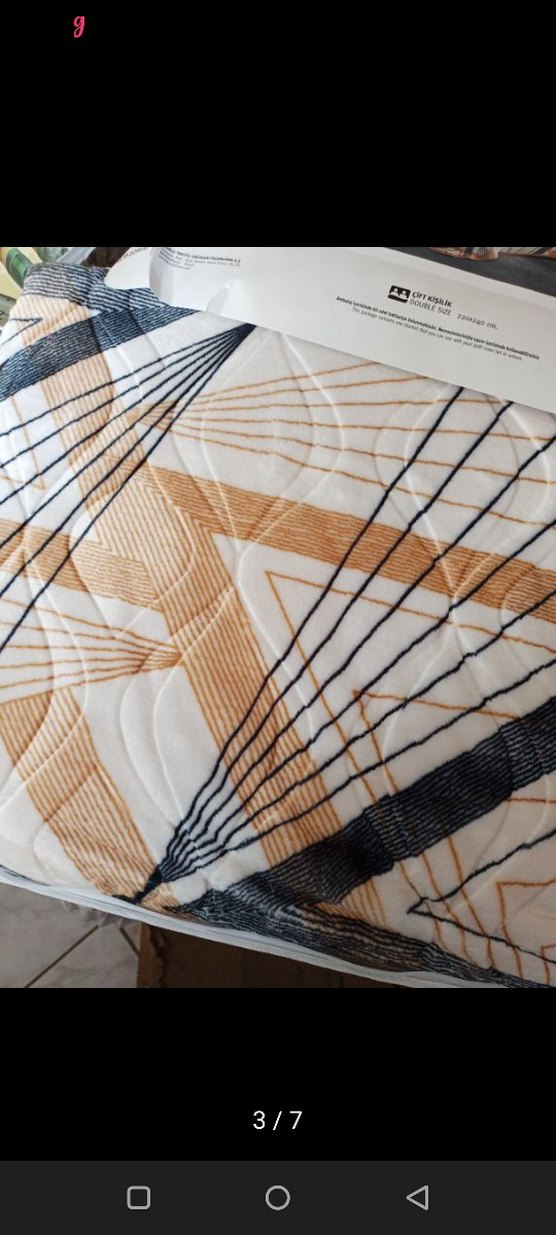 Kristal Prizma Desenli Kahverengi Çift Kişilik Battaniye - Görsel 3