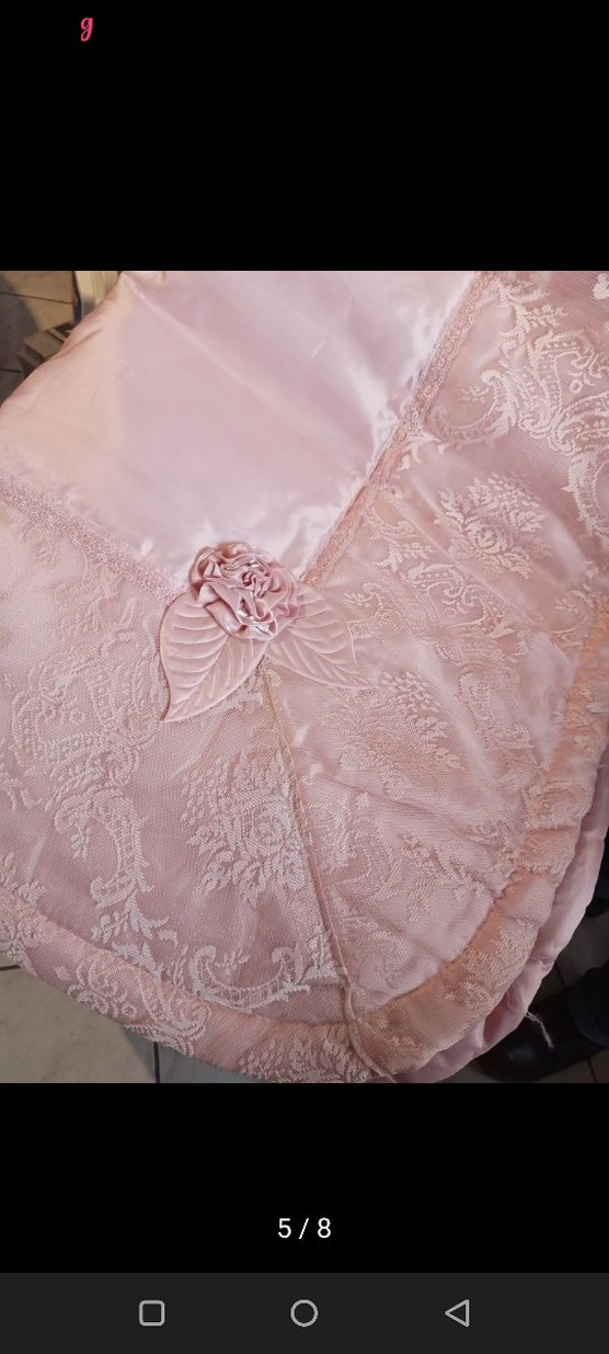 Nakışlı Pembe Yatak Örtüsü - Görsel 5