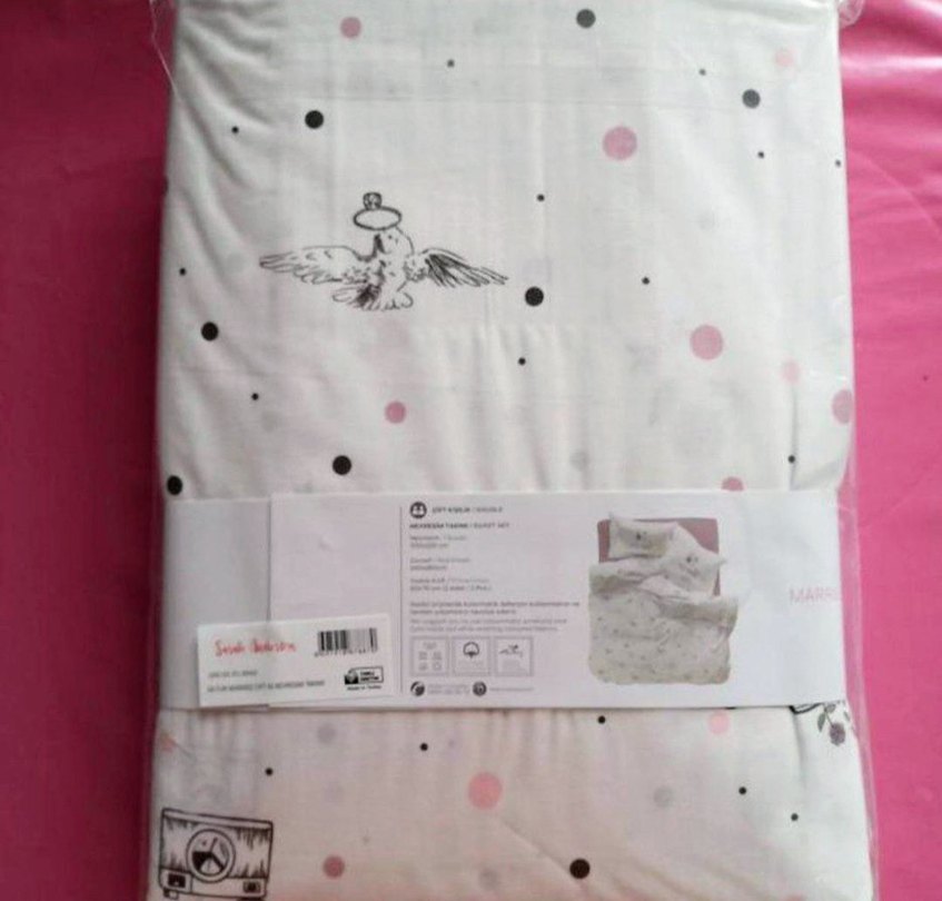 Karaca Home Baskılı Beyaz Gri Nevresim Takımı - Görsel 3