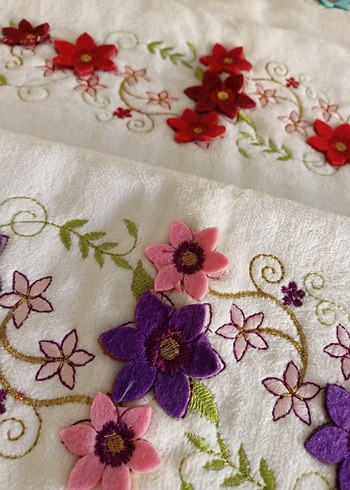 Nakışlı Bohem Çok Renkli Havlu Seti - Görsel 2