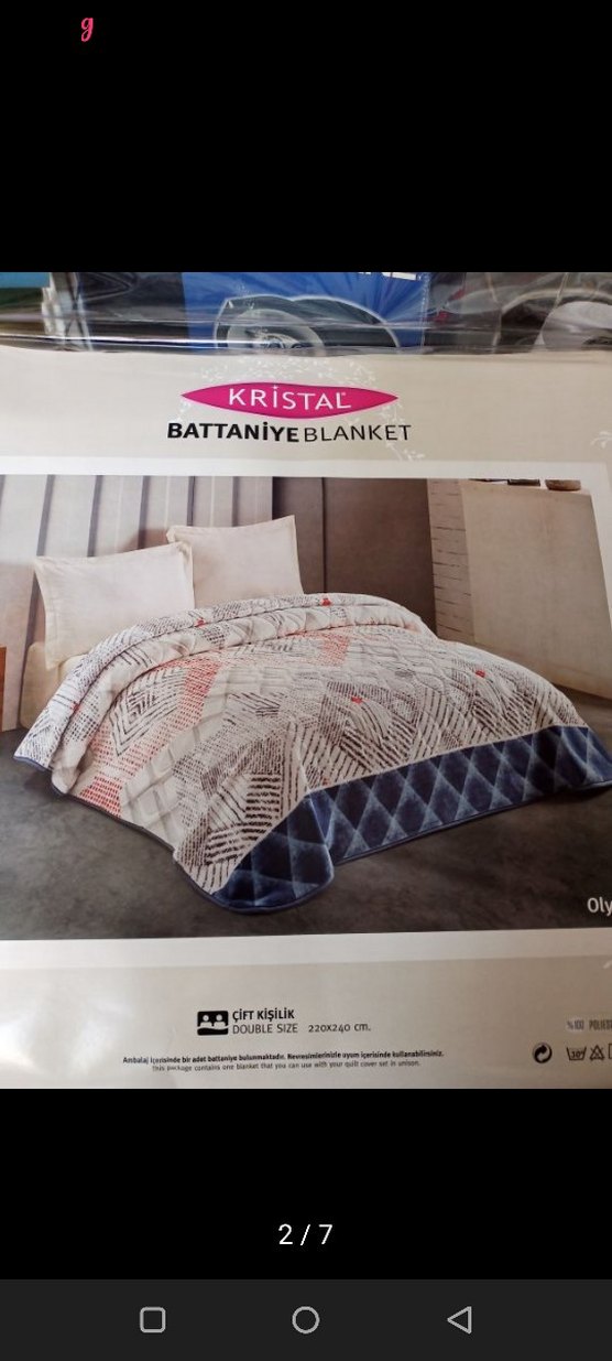 Kristal Çift Kişilik Battaniye 220x240cm - Görsel 2