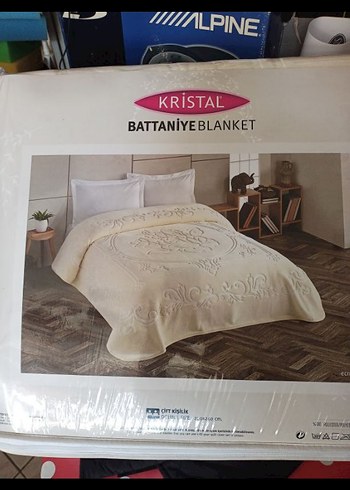 Kristal ÇİFT KİŞİLİK Beyaz Desenli Battaniye - Görsel 2