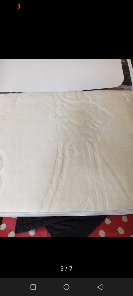 Kristal ÇİFT KİŞİLİK Beyaz Desenli Battaniye - Görsel 3