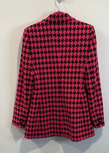 Pembe Desenli Kadın Blazer Ceket - Görsel 2