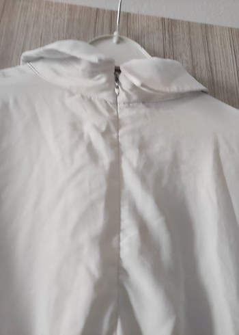 Beyaz Uzun Kollu Minimalist Bluzu - Görsel 6