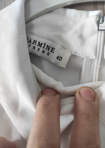 Beyaz Uzun Kollu Minimalist Bluzu - Görsel 5