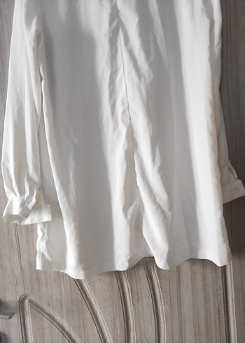 Beyaz Uzun Kollu Minimalist Bluzu - Görsel 9