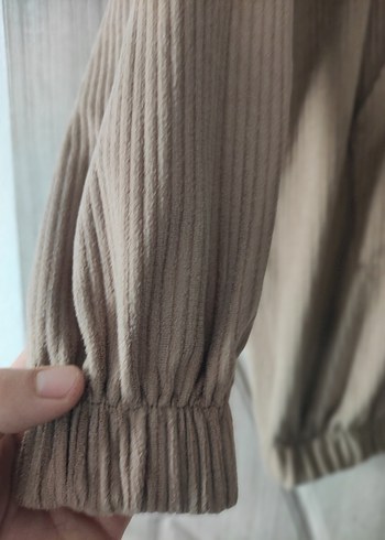 Bej Yarım Fermuarlı Rahat Kesim Sweatshirt - Görsel 8