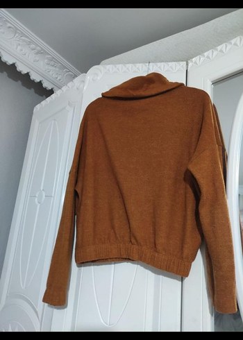 Bohem Tarzj kahverengi Triko Boğazlı Kazak - Görsel 6