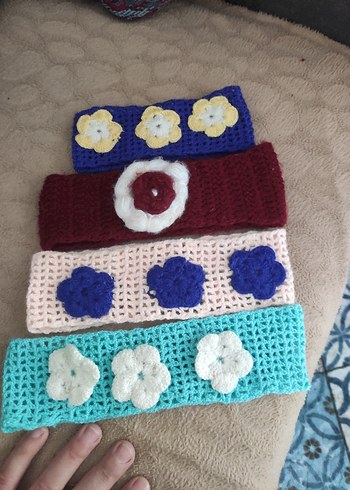 Renkli Nakışlı Örgü Çocuk Saç Bantları - Görsel 5