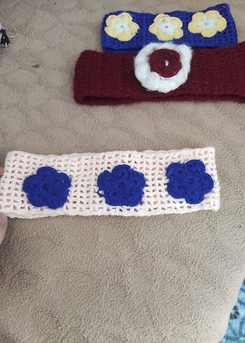 Renkli Nakışlı Örgü Çocuk Saç Bantları - Görsel 3