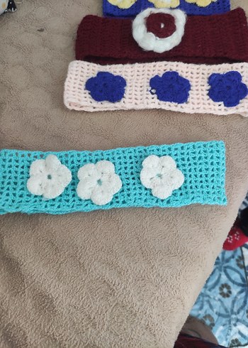 Renkli Nakışlı Örgü Çocuk Saç Bantları - Görsel 6