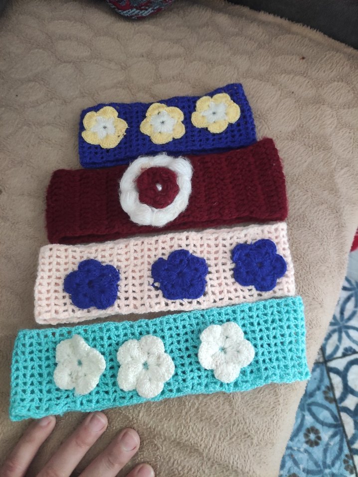 Renkli Nakışlı Örgü Çocuk Saç Bantları - Görsel 5