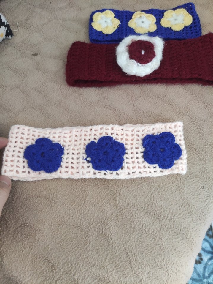 Renkli Nakışlı Örgü Çocuk Saç Bantları - Görsel 3