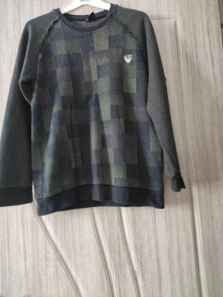 Erkek haki yesili Örgü Bisiklet Yaka Kazak - Görsel 5