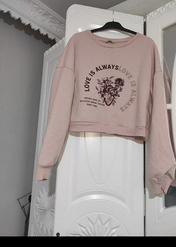 Pembe Baskılı Kadın Sweatshirt - Görsel 6