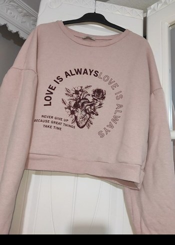 Pembe Baskılı Kadın Sweatshirt - Görsel 2