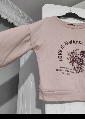 Pembe Baskılı Kadın Sweatshirt - Görsel 7