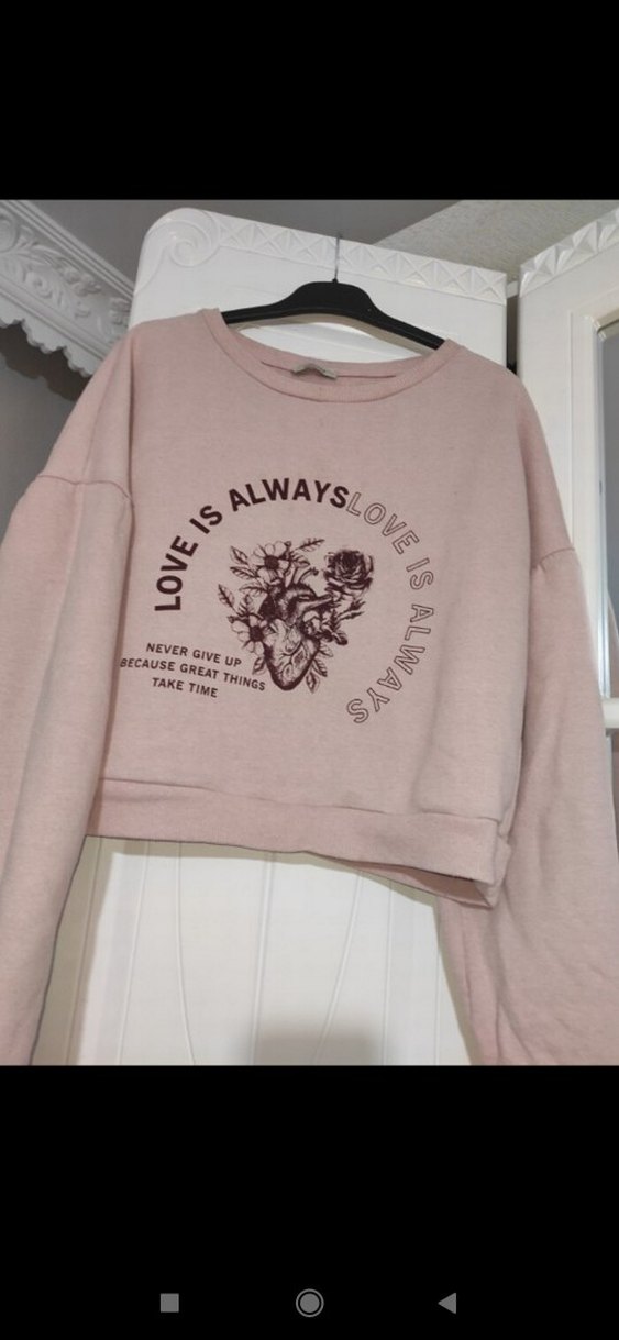 Pembe Baskılı Kadın Sweatshirt - Görsel 2