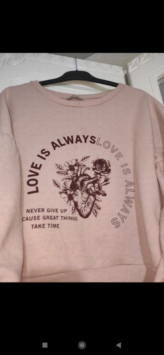 Pembe Baskılı Kadın Sweatshirt - Görsel 5