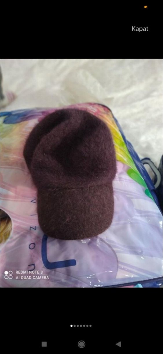 Mürdüm Kadın Polar Şapka - Görsel 4