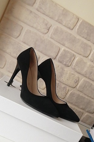 siyah süet stiletto