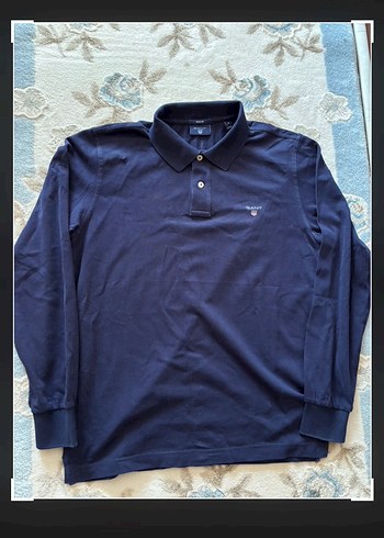 GANT Erkek Lacivert Uzun Kollu Polo Tişört