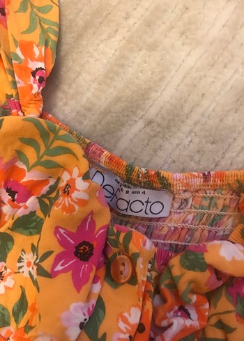 Çiçek Desenli Fırfırlı Bebek Kız Tulum - Görsel 3