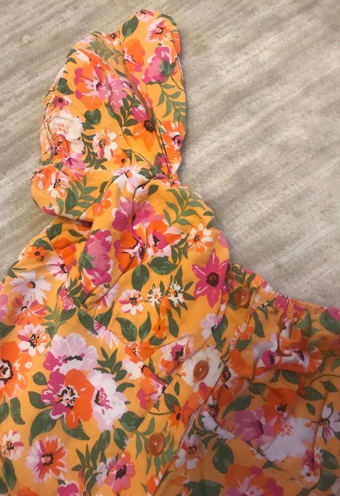 Çiçek Desenli Fırfırlı Bebek Kız Tulum - Görsel 2