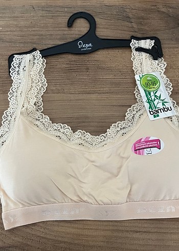 Bej Dantel Detaylı Bohem Büstiyer