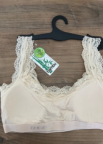 xl Beden Bej Bohem Dantel Detaylı Rahat Sütyen