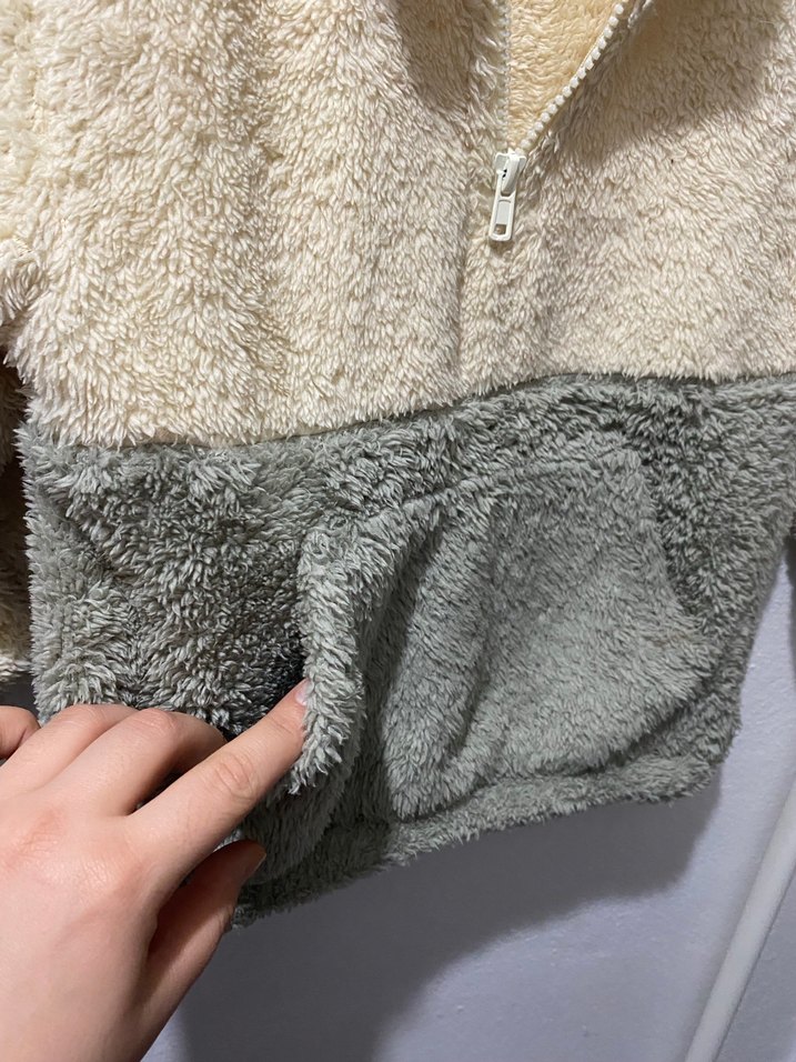 Kız Çocuk Bej Peluş Sweatshirt - Görsel 3